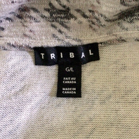 Tribal Gray and Purple Cowl Neck Sweater - Size Large - Picture 6 of 7